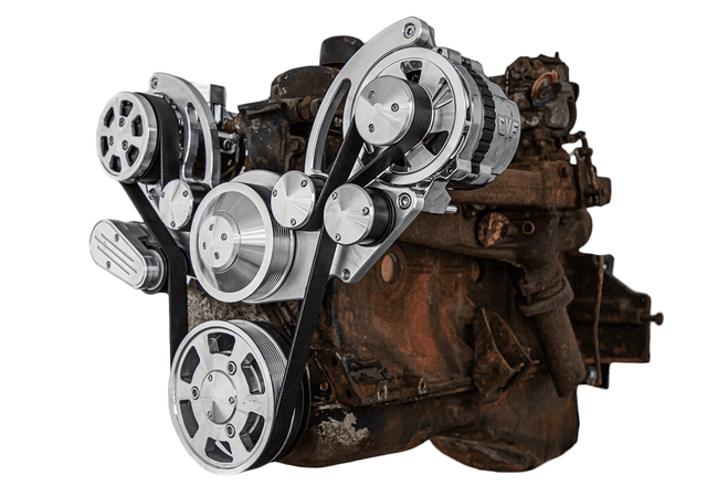 CVF Chevy Straight 6 Serpentine System with AC & ALT - Polished (All Inclusive)