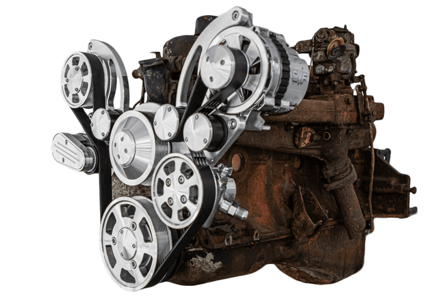 CVF Chevy Straight 6 Serpentine System with PS & ALT - Polished (All Inclusive)