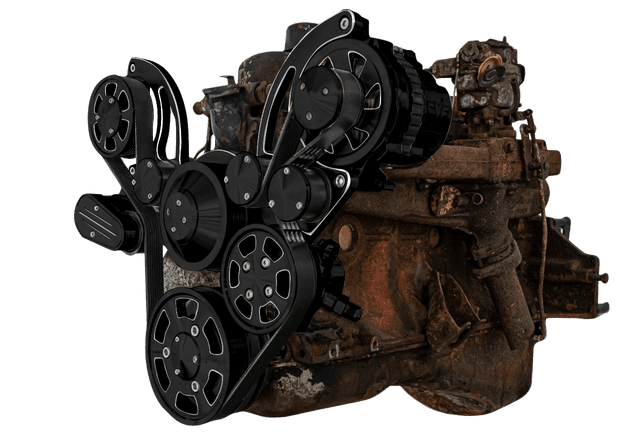 CVF Chevy Straight 6 Serpentine System with PS & ALT - Black Diamond (All Inclusive)