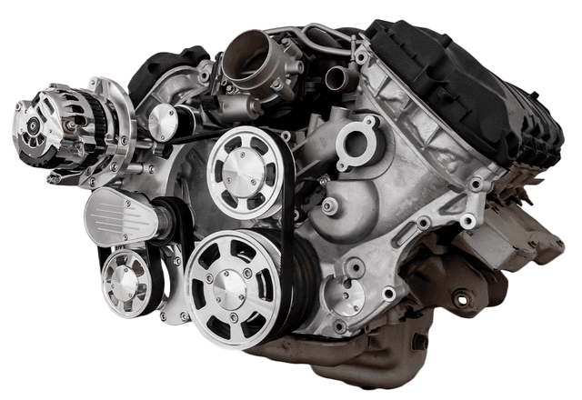 CVF Ford Coyote 5.0L Compact Serpentine System with ALT Only, High Flow Water Pump - Polished (All Inclusive)