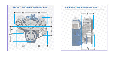 CVF SBF FE Serpentine System with Alternator, For High Flow Water Pump - Black Diamond (All Inclusive)
