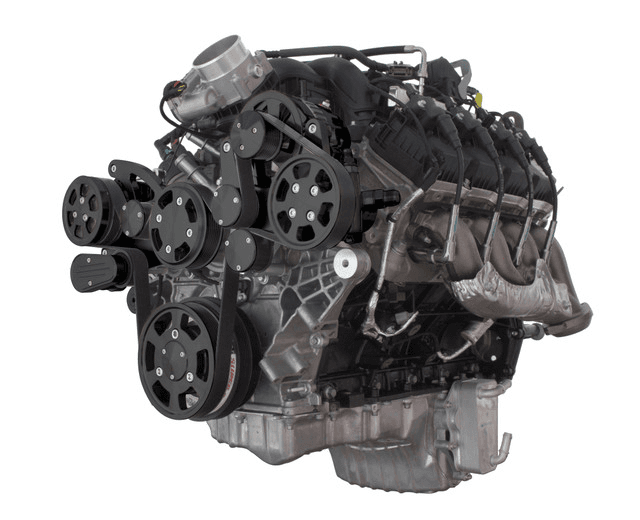 CVF Ford 7.3L Godzilla Serpentine System with AC, Alt & PS For High Flow Water Pump - Black (All Inclusive)