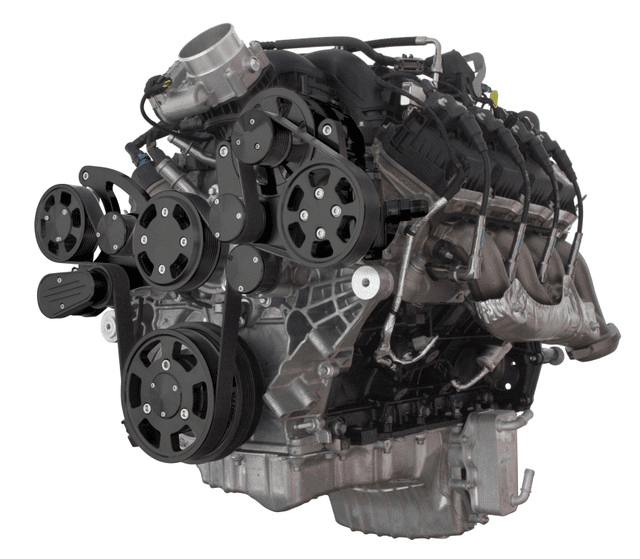 CVF Ford 7.3L Godzilla Serpentine System with ALT & PS For High Flow Water Pump - Black (All Inclusive)