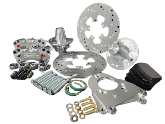 Aerospace Ford Mustang, Comet, Falcon, Fairlane, Maverick 1965-1969 4 Piston Front Drag Disc Brakes For 4 Hole Spindle