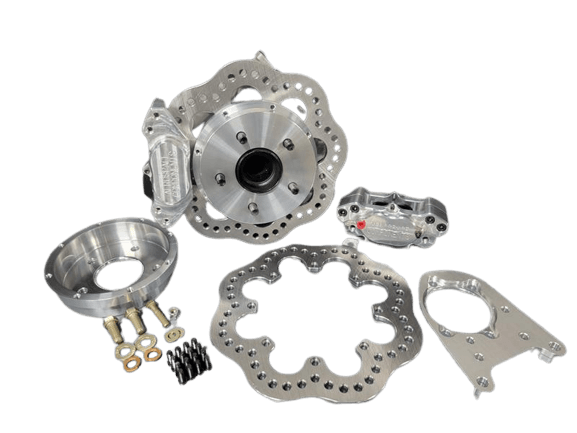 Aerospace 2009+ Nissan GTR R35 4 Piston Pro-Lite Rear Drag Disc Brakes - 1/2" Studs