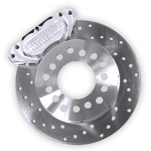 Aerospace 8.8 Ford Housing Ends 4 Piston Heavy Duty Rear Drag Disc Brakes With Stock C-Clip Axles  - 5/8" Stud Non ABS