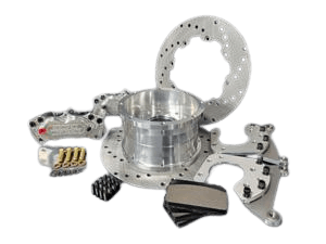 Aerospace Small Bearing Ford Housing Ends 4 Piston Rear Heavy Duty Drag Disc Brakes - 1/2" Stud