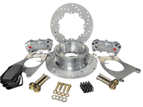 Aerospace 1999-2004 Ford Cobra IRS 4 Piston Rear Heavy Duty Drag Disc Brakes (5 Lug) - 1/2" Studs