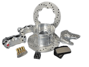 Aerospace Chevy Small GM 10/12 Bolt Housing Ends 4 Piston Rear Drag Disc Brakes For Aftermarket Housing Ends (5 Lug) - 1/2" Studs