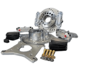 Aerospace 4 Piston Dual Rear Heavy Duty Drag Disc Brakes For 10/12 Bolt Small GM Housing Ends - 1/2" Studs