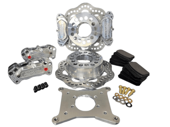 Aerospace Olds/ Pontiac Housing Ends 4 Piston Pro-Lite Dual Rear Drag Disc Brakes 5 Lug - 1/2" Studs