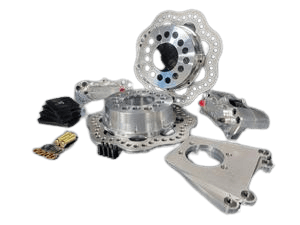 Aerospace 8.8 Ford Housing Ends 4 Piston Pro-Lite Rear Drag Disc Brakes With C-Clip Eliminators - 5/8" Stud