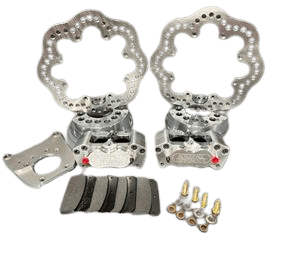 Aerospace 4 Piston Pro-Lite Rear Drag Disc Brakes For Lamb, Symmetrical Housing Ends - 5/8" Studs