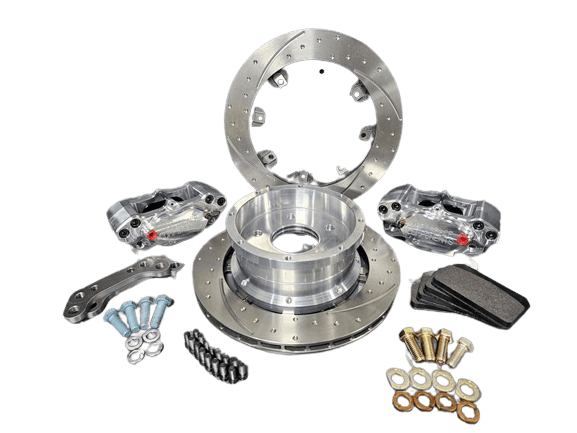 Aerospace Mercedes C63 2016-2021 4 Piston Rear Pro Street Dimpled & Slotted Disc Brakes