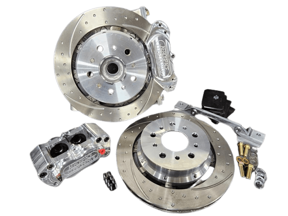 Aerospace BMW M3 G80 2021-2023 4 Piston Front Pro Street Dimpled & Slotted Drag Disc Brakes