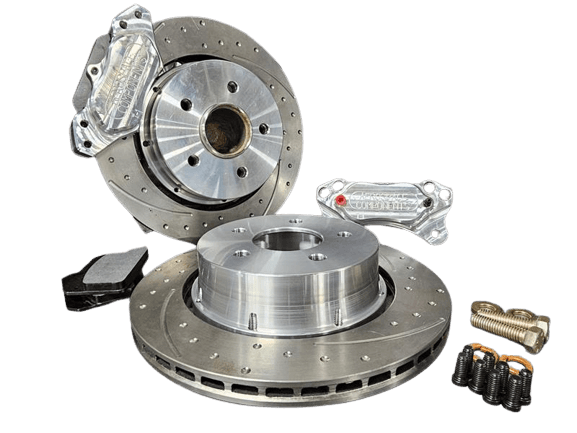 Aerospace Toyota Supra MK5 A90 2019-2023 4 Piston Front Pro Street Dimpled & Slotted Disc Brakes