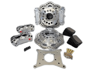 Aerospace 10/12 Bolt Small GM Housing Ends 4 Piston Pro-Lite Dual Rear Drag Disc Brakes (5 Lug) - 5/8" Studs