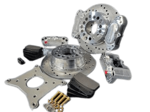 Aerospace Olds/ Pontiac Housing Ends 4 Piston Heavy Duty Dual Rear Drag Disc Brakes (5 Lug) - 5/8" Studs