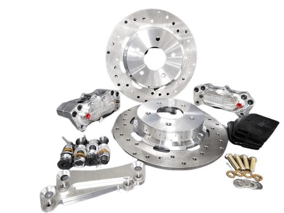 Aerospace Nissan 370Z / Infiniti Q50/Q60/Q70 4 Piston Front Heavy Duty Drag Disc Brakes