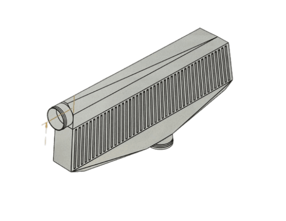 Procharger Universal Air-To-Air Sheet Metal Intercooler - 3.5" In/Out Dia. (27 x 12 x 4.5)