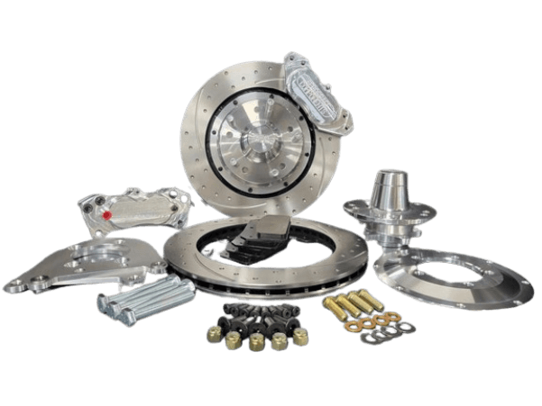 Aerospace Toyota Corolla 1974-1985 4 Piston Front Pro Street Dimpled & Slotted Drag Disc Brakes