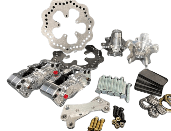 Aerospace Mazda RX7 FB 1984-1985 4 Piston Front Pro-Lite Drag Disc Brakes - 5 Lug