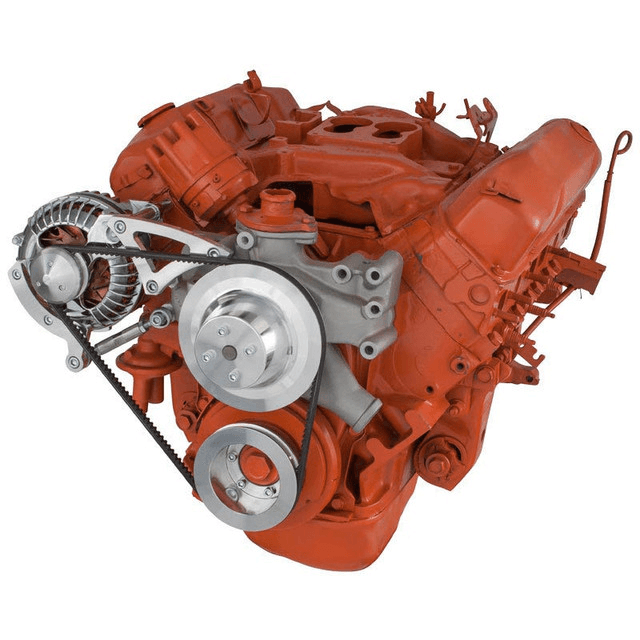 CVF BBM V-Belt System with Alternator Bracket For High Flow Water Pump - Polished