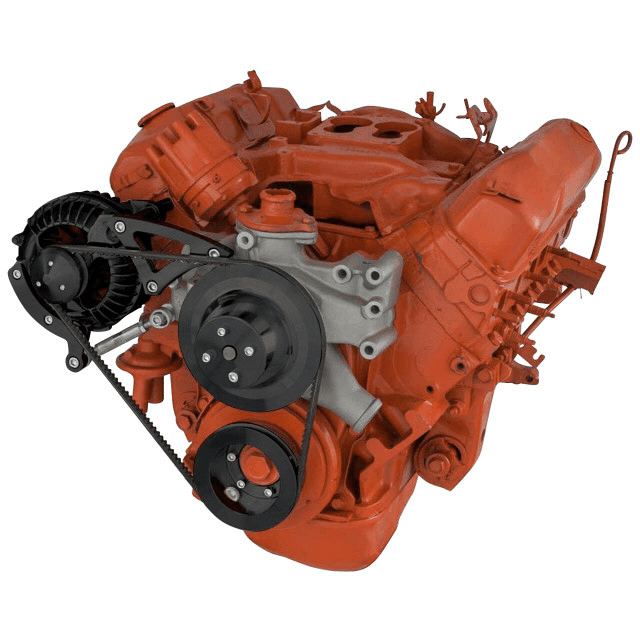 CVF BBM V-Belt System with Alternator Bracket For High Flow Water Pump - Black