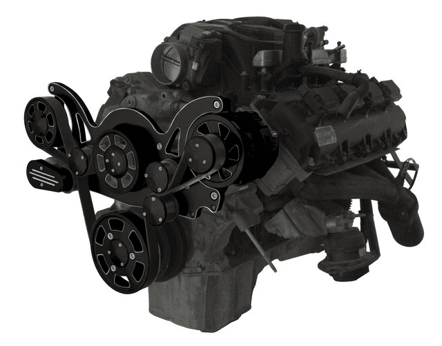 CVF Gen III Hemi Serpentine System with Alternator For High Flow Water Pump - Black Diamond (All Inclusive)