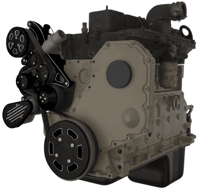CVF Cummins Serpentine System with AC & Alternator For High Flow Water Pump - Black Diamond (All Inclusive)