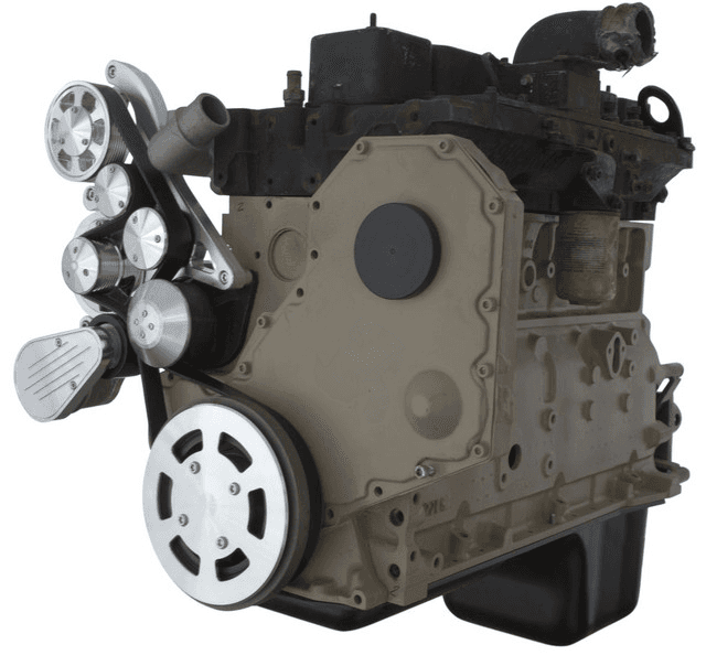 CVF Cummins Serpentine System with Alternator For High Flow Water Pump - Polished (All Inclusive)