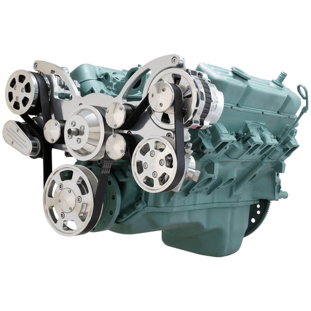 CVF Buick Big Block 455 Serpentine System with Powersteering, AC & Alternator - Polished (All Inclusive)