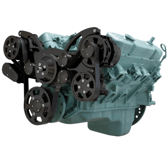 CVF Buick Big Block 455 Serpentine System with Powersteering, AC & Alternator - Black (All Inclusive)