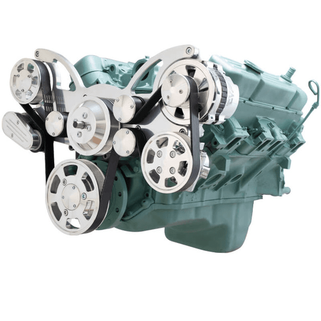 CVF Buick Big Block 455 Serpentine System with Powersteering & Alternator - Polished (All Inclusive)