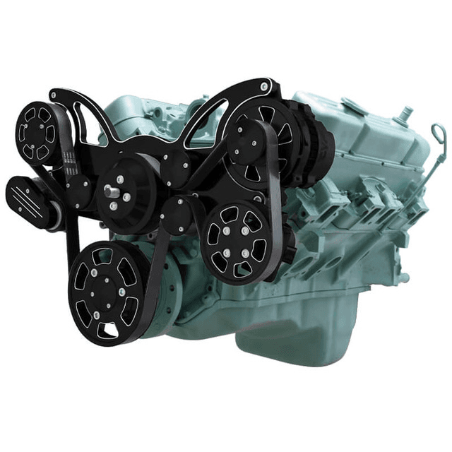 CVF Buick Big Block 455 Serpentine System with Powersteering & Alternator - Black Diamond (All Inclusive)