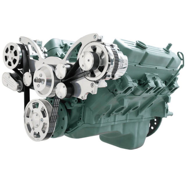 CVF Buick Big Block 455 Serpentine System with AC & Alternator - Polished (All Inclusive)