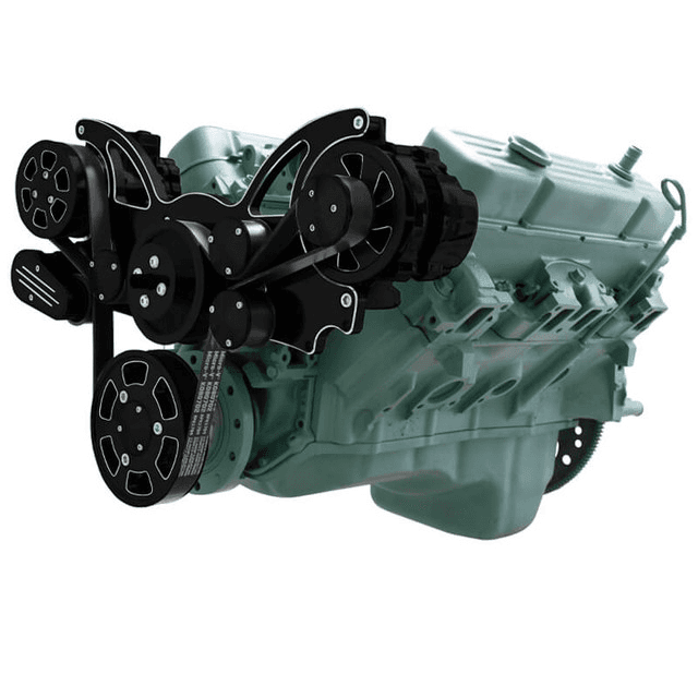 CVF Buick Big Block 455 Serpentine System with AC & Alternator - Black Diamond (All Inclusive)