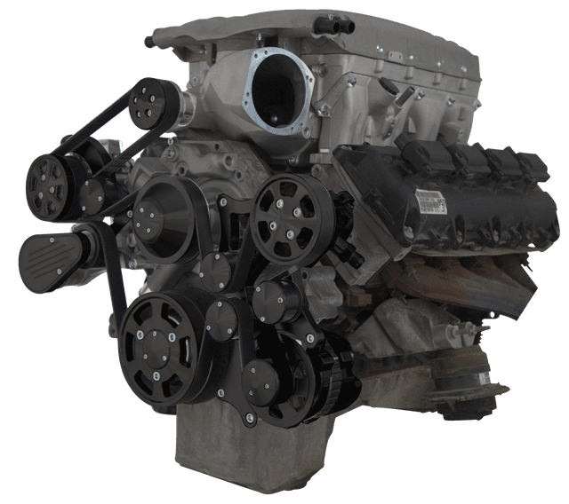 CVF Wraptor Gen III Hemi Whipple 3.0L 8-Rib FEAD Serpentine System with AC, Power Steering and Alternator - Black (All Inclusive)