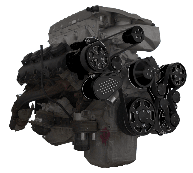 CVF Wraptor Gen III Hemi Whipple 3.0L 8-Rib FEAD Serpentine System with AC, Power Steering and Alternator - Black Diamond (All Inclusive)