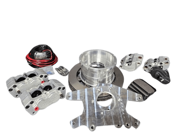 Aerospace Pro-Street 4 Piston Rear Disc Brakes For Ford Torino Housing Ends (New Style Housing Ends) 5 Lug W/ Parking Brake - 5/8" Stud