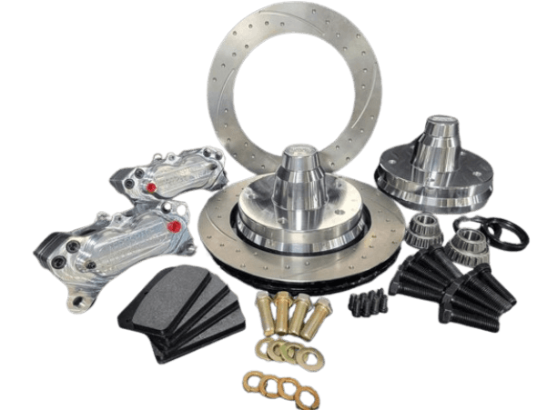 Aerospace 1999-2003 Ford Lightning 4 Piston Floating Pro-Street Dimpled & Slotted Front Disc Brakes