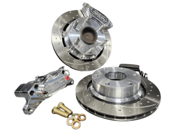 Aerospace 1999-2018 GM 1500 2WD & 4WD 4 Piston Pro-Street Dimpled & Slotted Front Disc Brakes