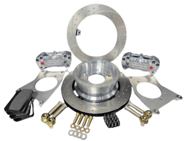 Aerospace 1999-2004 Ford Cobra IRS 4 Piston Rear Pro-Street Dimpled & Slotted Disc Brakes (5 Lug) - 1/2" Studs