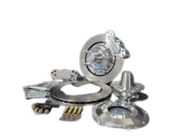 Aerospace Ford Mustang, Comet, Falcon, Fairlane, Maverick 1965-1969 4 Piston Pro-Street Front Drilled & Slotted Disc Brakes For 4 Hole Spindle