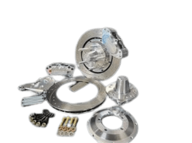 Aerospace Ford Mustang 1965-1969 4 Piston Pro-Street Dimpled & Slotted Front Disc Brakes (3 Hole Spindle)