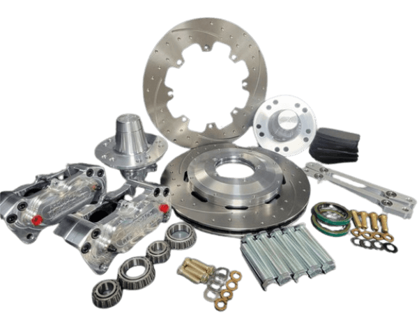 Aerospace Camaro / Firebird / Nova / Chevelle 1970-1978 4 Pistion Pro-Street Dimpled & Slotted Front Disc Brakes