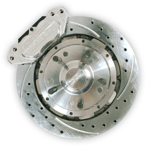 Aerospace Camaro / Firebird 1993-2004 4 Piston Pro-Street Dimpled & Slotted Front Disc Brakes - Hub
