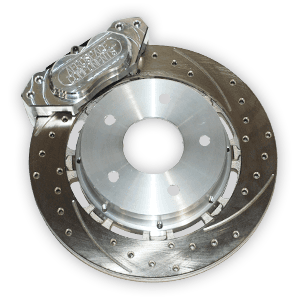 Aerospace Camaro / Firebird 1993-2004 4 Piston Pro Street Dimpled & Slotted Front Disc Brakes - Hat