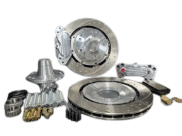 Aerospace 4 Piston Pro-Street Dimpled & Slotted Front Disc Brakes For Wilwood F-Body Spindles