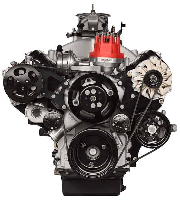Wegner 6 Rib Serpentine Drive System For Natural Aspirated LS Engines Using Distributors - Alternator, AC, PS and WP